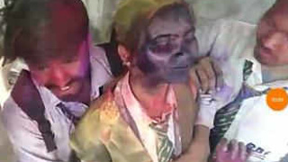 Video of classmate getting her colors rubbed during Holi festival