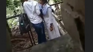 Young lovers engage in outdoor oral and intercourse