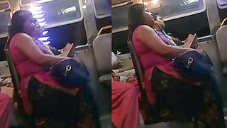 Indian wife with large breasts and curvy figure in public transit encounter