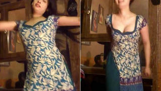 Alisha's sensual dance and revealing her creamy breasts