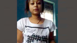 A South Asian woman undressing and displaying her attractive physique to her romantic partner