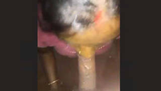 Aroused wife eagerly pleasuring her young lover's penis