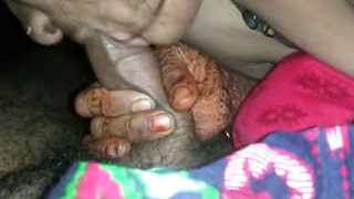 Aroused young woman performs oral sex