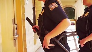 BLACK PATROL - White Cops With Big Tits Riding Big Black Cock On The Job