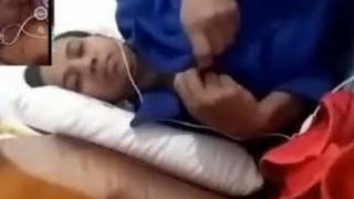 Indian beauty with large breasts in a video call