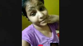 A charming Indian beauty reveals herself on a video chat