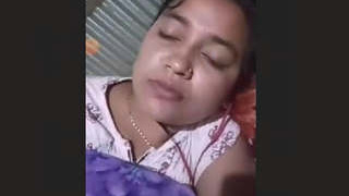 Young woman reveals her breasts during a video chat from Bangladesh