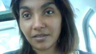 Indian girlfriend gives oral and has sex in a car