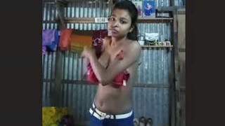 Adorable lesbian girl produces a video for a man while exploring her own sexuality