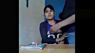 Parmilla Ghosh, a college beauty, experiences group sex and fingering in a classroom