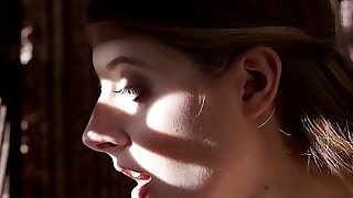 Maid cleans then masturbates