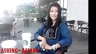 WMAF Japanese teen gets a big white cock