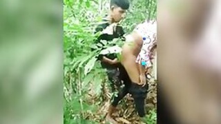Desi sex MMC! Slutty village sister fucks her young brother in the jungle