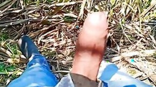 Desi touches her pussy in front of a cameraman who fucks her XXX hole outdoors