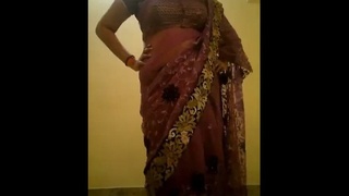 Indian matrimony: stunning wife from North India reveals her curves in traditional sari