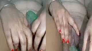 Punjabi housewife pleasures herself with a gourd