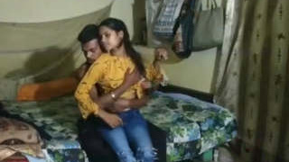 Aroused girlfriend and her youthful partner delve into their carnal cravings in an enclosed space