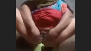 A sultry South Asian babe seductively displays her breasts and intimate area