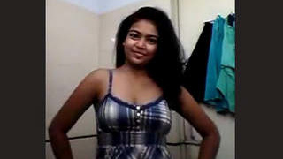 Adorable Indian girl's bath time footage