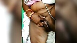 Aunt Desi's mature aunt shows off her XXX tits and pussy on a video call