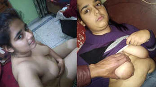 Indian wife pleasures her husband's friend with oral sex and moans