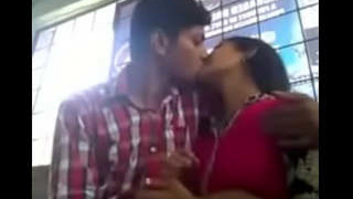 Indian girlfriend and boyfriend share passionate kisses