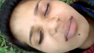 Desi girl from village bares all in wilderness