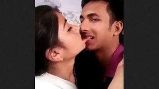 Passionate kissing between lovers