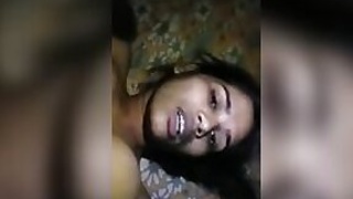 Horny bitch Desi XXX gets a hard fuck in her hairy pussy on camera MMS