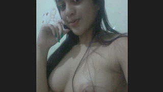 Indian girl plays with her breasts