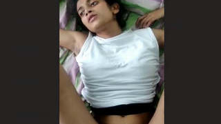 Sri Lankan babe with a slender figure enjoys deep penetration and displays the depth of her partner's penis inside her