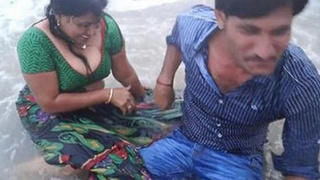 Aunty's breasts being pleasured sensually