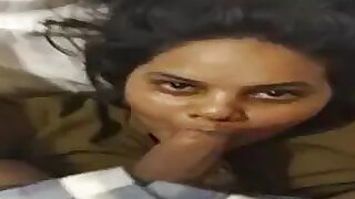 Busty college student gives blowjob to hotel manager