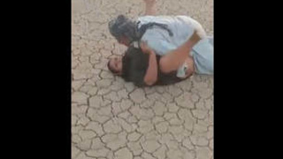 Muslim aunt openly fucked and covered in semen in Dubai desert