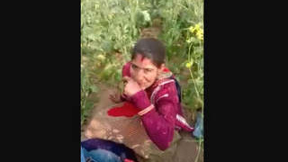 Elderly woman discovered engaging in sexual activity in a mustard field