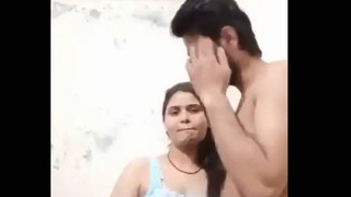 Indian couple enjoys bathroom playtime
