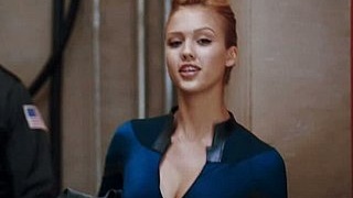 Celebrity Jessica Alba in alluringly frugal attire