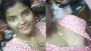 Pretty Indian Girl Shows Her Tits to Her Lover Part 2