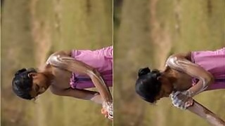 Super Hot Look Desi Girl Swimming Outdoors