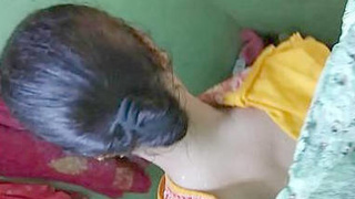 Freshly arrived village lady secretly recorded while bathing