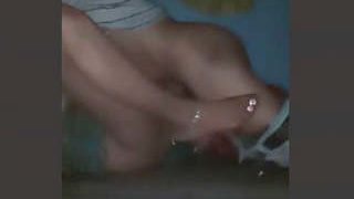 Desi bhabhi gets intimate with her lover in the dark