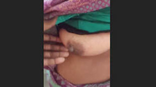 Tamil boyfriend playfully pinches aunt's nipples